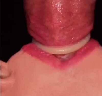 Sexy way of wearing him a condom